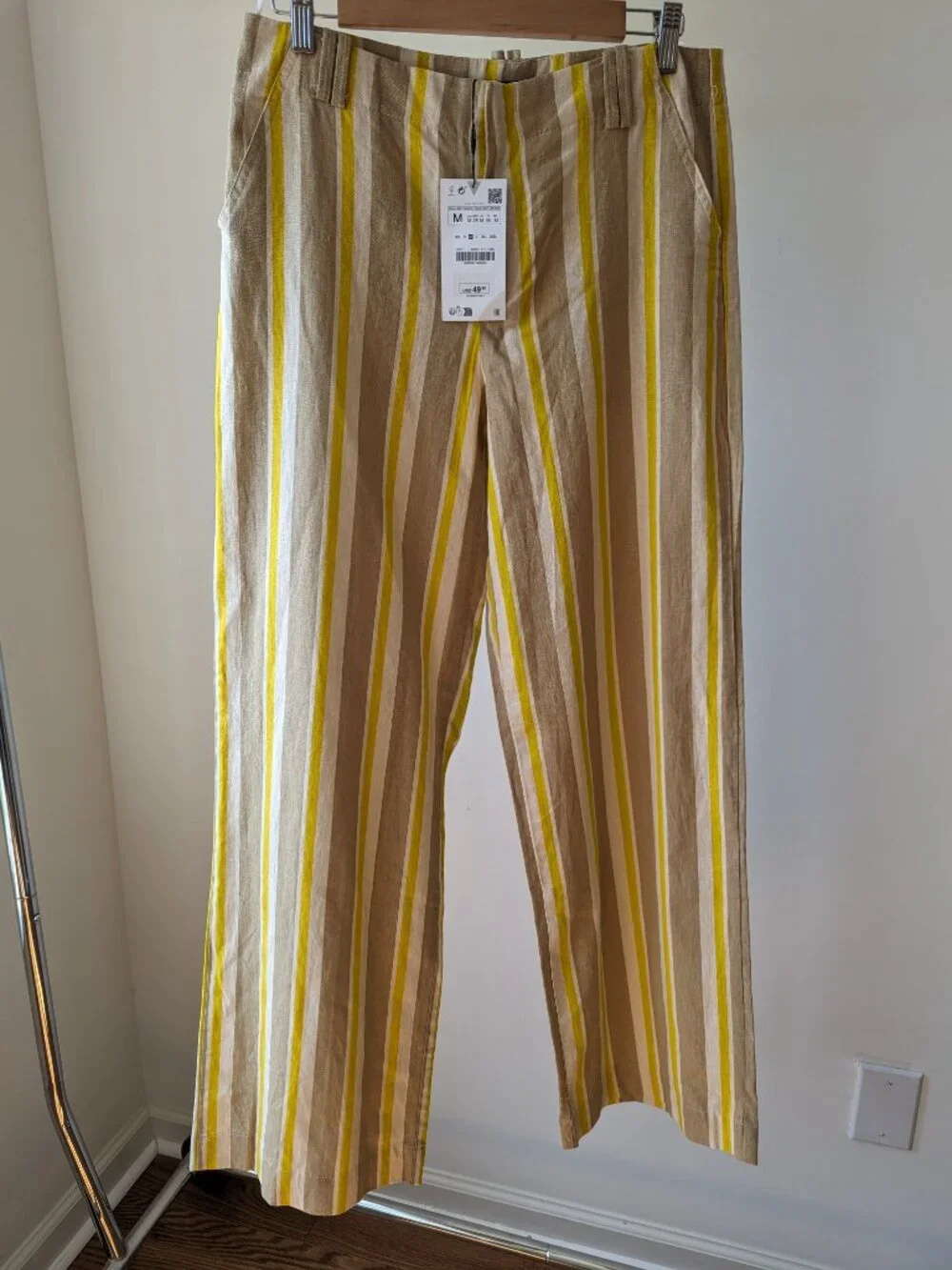 ZARA Striped Linen Blend Pants NWT – Sizes L & M Available